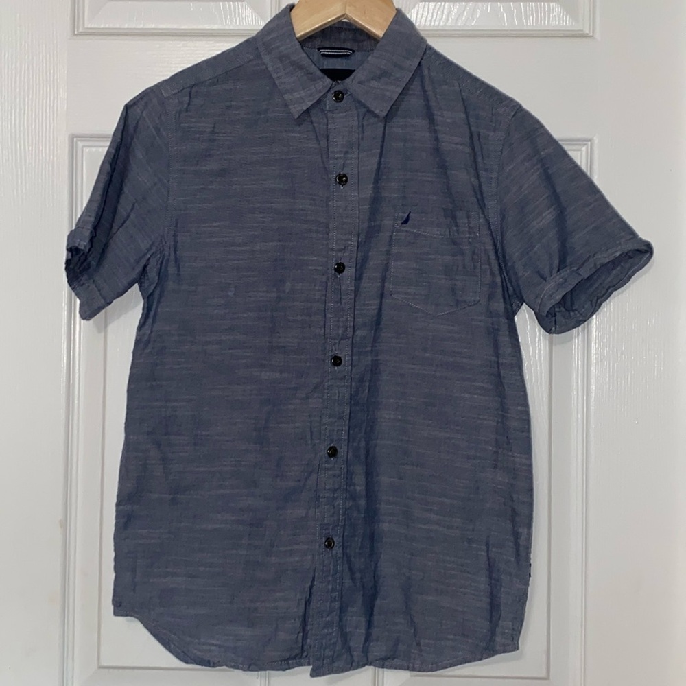 Nautica Boys  Casual Blue Button Down Shirt